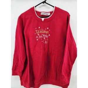 Christmas Speculation Grandmacore Sweatshirt " Believe in the‎ Magic " red 1XL